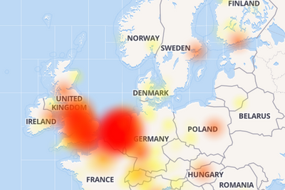 Dette kartet viser områder som er affisert av Office 365-problemene. Norske kunder er også berørt.
