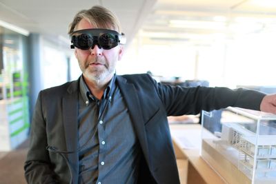 Teknologileder Knut Ramstad i arkitektkontoret Nordic er overbevist om at AR er veien å gå for byggebransjen.
