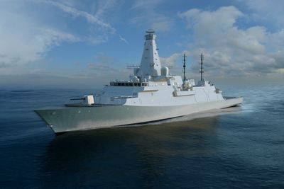 Type 26, produsert av BAE Systems, er den britiske fregatten – med anti-ubåt-missiler og luftvern. Den er svært stillegående med et svært avansert sonarsystem og et deplasement på 7600 tonn. <em>Illustrasjon: BAE Systems</em>