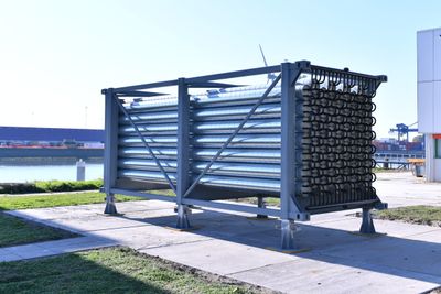 Den termiske batterimodulen til Energynest på utstilling i Europoort, Rotterdam. Den har en energilagringskapasitet på inntil 2 MWh (termisk).