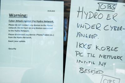 Oslo  20190319.Norsk Hydro varsler alle sine ansatte om ikke å slå på pc da de er under et dataangrep.Foto: Terje Pedersen / NTB scanpix