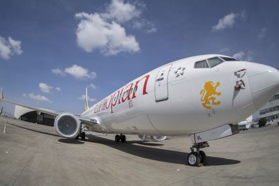 Et av Ethiopian Airlines' fire gjenværende B737 Max 8 på Bole lufthavn i Addis Ababa.