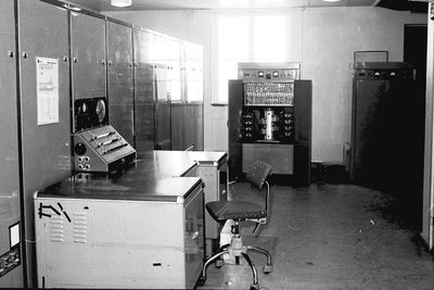 Den elektroniske regnemaskinen Frederic, fotografert på Kjeller i 1966.
