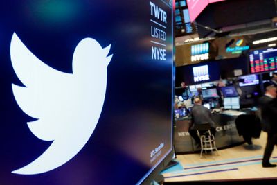 Twitter-logoen på børsen i New York.
