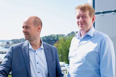 Administrerende direktør Lasse Ruud og COO Magne Eriksen i «Haive». Inntil i dag het de «Intellisearch», et navn de syns var blitt begrensende.  