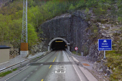 Eikefettunnelen i Lindås er 4,9 kilometer lang.