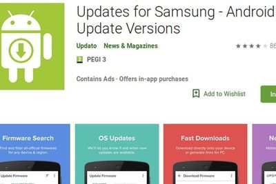 «Updates for Samsung»-appen hadde over 10 millioner nedlastinger, men ser nå ut til å være fjernet fra Google Play.
