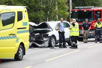 54 personer er drept i trafikkulykker på norske veier hittil i år, viser foreløpige tall fra Statens vegvesen. Bildet er fra en ulykke i Akershus i 2017, året med det hittil laveste antall trafikkdrepte de siste 70 årene.
