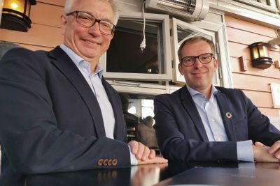 Karl Eirik Schjøtt-Pedersen og Håkon Haugli i henholdsvis Norsk olje og gass og Innovasjon Norge.