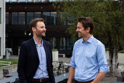 Trygve Håkedal (t.v.) og Terje Løken er nyansatte konserndirektører i Storebrand.