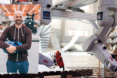 Maximilian Trommer har laget en robot som monterer og sveiser armeringsjern etter kundens bestilling. Snart skal roboten testes ut i mer reelle situasjoner i byggingen av E39.