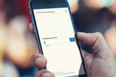 BankID-innlogging på en smartmobil.