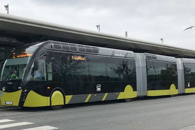 Metrobussene som nå må bygges om i Trondheim etter brann.