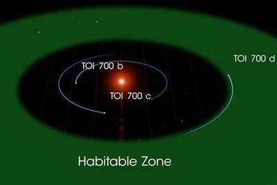 Planeten TOI 700 d er på størrelse med jorda og ligger i beboelig avstand fra sin stjerne.