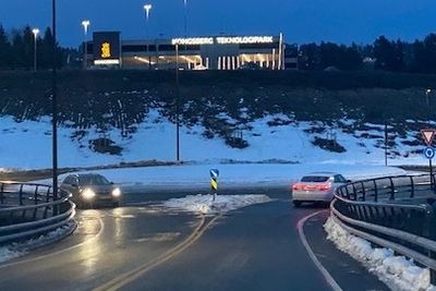 Ny innkjørsel mot Teknologiparken fra Steglet