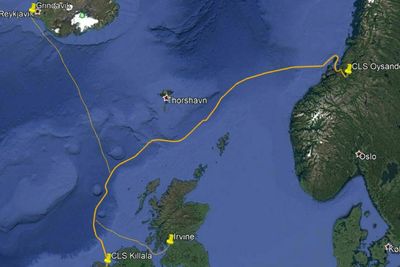 Slik ser ruta til sjøkabelen Celtic Norse ut. Til sommeren tar selskapet beslutning om de vil sette igang byggingen av kabelen, som vil koste rundt 650 millioner kroner. 