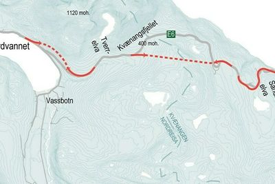 Ny E6 over Kvænangsfjellet vil gjøre slutt på hyppige veistenginger med 70 mils omkjøringsvei gjennom Finland.