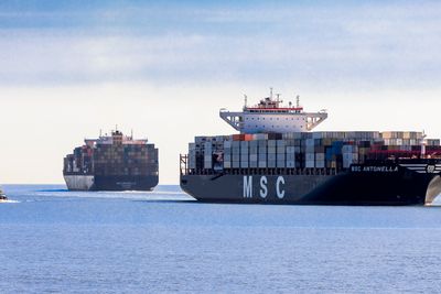 Konteinerskipene MSC Antonella og MSC Brunella.