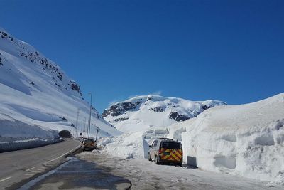 Fra østre tunnelåpning av Haukelitunnelen.