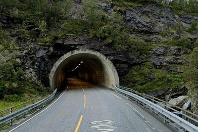 Østre portal på Hordatunnelen i Røldal.