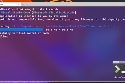 Visual Studio Code er blant verktøyene som kan lastes ned og installeres med Windows Package Manager og kommandoen winget.