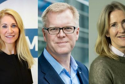 Julie Brodtkorb, administrerende direktør i MEF, Ari Soilammi, fungerende administrerende direktør i RIF og Kari Sandberg, administrerende direktør i EBA.