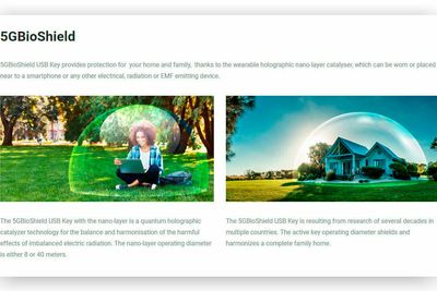 Slik markedsføres USB-pinnen som angivelig skal stoppe elektromagnetisk stråling. Selskapet beskyldes for svindel.