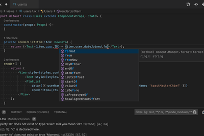 Microsofts Visual Studio Code har innebygd støtte for Typescript.