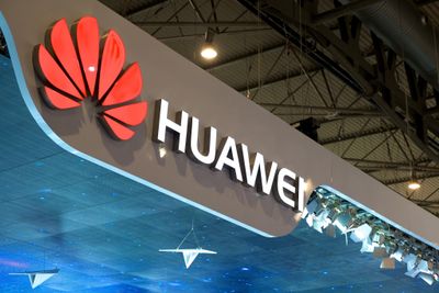 Huawei-logo på Mobile World Congress i Barcelona 2015