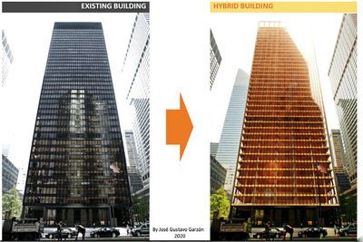 I en redesign av det historiske Seagram-bygget i New York har arkitekten klart å erstatte store mengder betong med tre, og kuttet utslippene med 68 prosent - om bygget hadde vært ført opp på nytt.
