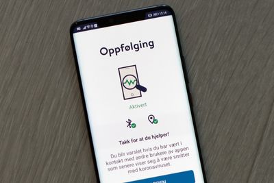 Smittestopp-appen på en Android-mobil.