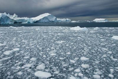 Smeltende is utenfor Ilulissat på Grønland. Arkivfoto: 