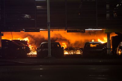 Parkeringshuset på Stavanger lufthavn Sola brant 7. januar i år.