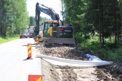 Veiarbeid, gangvei, fortau, Volas, Kongsvinger juli 2020