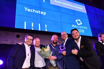 Techstep mottar Gulltasten for årets bedriftsforhandler 2018.