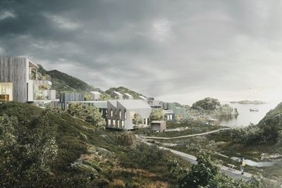 Her i Tjeldbergvika mellom Svolvær og Kabelvåg planlegger Clemens Eiendom å bygge 213 boliger på 500 mål tomt som har tilhørt Opplysningsvesenets Fond i regi av Den norske kirke.