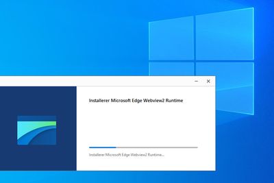 Installasjon av Microsoft Edge WebView2 Runtime i Windows 10.