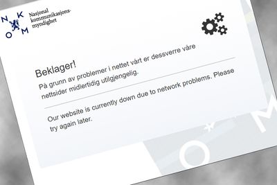 Nkom fikk trøbbel med egen IT-drift i snaut fire timer i dag.