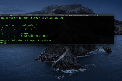 SSH-tilgang til en MacOS Catalina-basert instans i AWS.