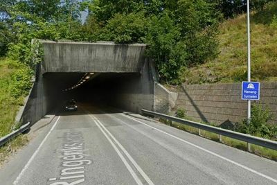 Portalen til sørøstre del av Hamangtunnelen.