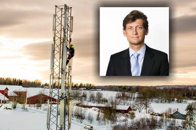 Per Heyeraas skal jobbe som finansdirektør i Ice til en erstatter for Henning Karlsrud er på plass. Her er han montert inn i et bilde av arbeid med montasje av antenner i en mobilmast.