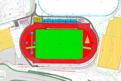 Situasjonsplanen for Atlanten stadion.