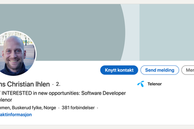 Ikke interessert, har Ihlen i store bokstaver på LinkedIn-profilen sin.