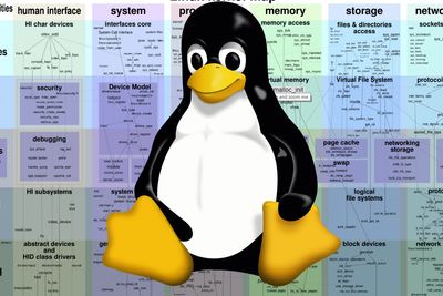 Fellesskapet som vedlikeholder Linux-kjerner liker overhodet ikke å bli eksperimentert med. Det har en gruppe studenter i USA fått erfare. Bildet viser for øvrig Linux-maskoten Tux og et eldre kart over Linux-kjernen.