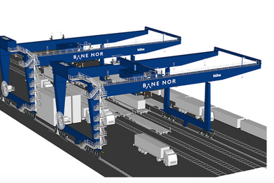 To nye, halv-automatiserte kraner er ventet til Alnabru godsterminal i Oslo i 2022.