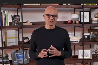 Satya Nadella under hovedtalen som innledet Build 2021-konferansen.