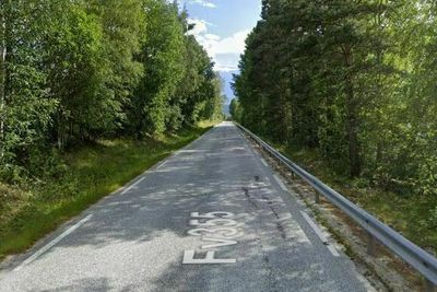 Her har vi fylkesvei 355 rett sør for Fyresdal i Telemark.