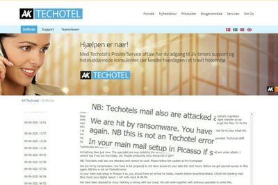 Techotel ble angrepet av hackere med løsepengevirus natt til onsdag. Selv om de betalte løsepenger umiddelbart, jobber de fremdeles med å få systemene sine live igjen.