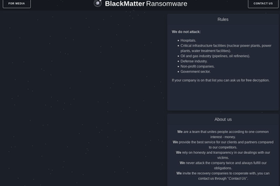 Hjemmesiden til Blackmatter er mistenkelig lik Darksides.