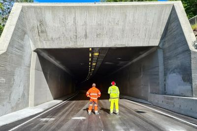 Hamangtunnelen i Sandvika åpnes for trafikk kl. 18 i dag.